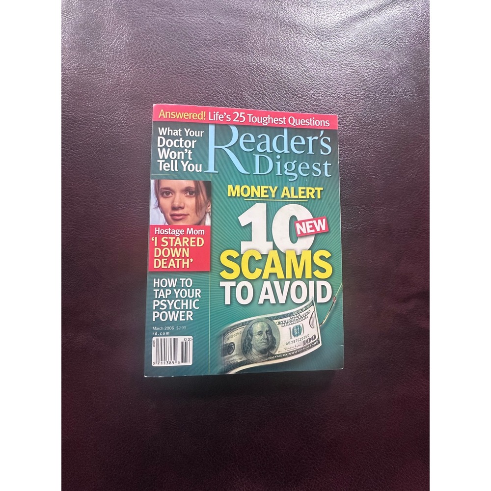 Readers Digest March 2006 Magazine 10 New Scams To Avoid CF Payne Back Cover